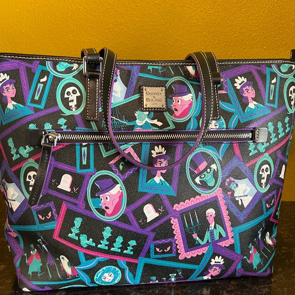 Dooney & Bourke Haunted Mansion Tote - Black and Purple